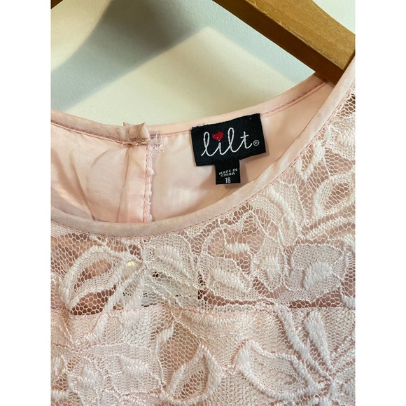 Lilt light pink lace sleeveless party event dress size 16 tween NWT - Picture 6 of 6